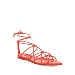 VINCE. Womens Orange Strappy Kenna Almond Toe Leather Gladiator Sandles 7 M
